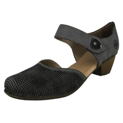 Femmes Rieker 41764 Coup-de-Poing Détaillé à Talon Mary Jane Style Chaussures