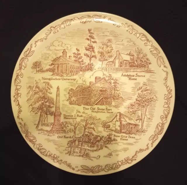 Nacogdoches, Texas Collector Plate Vintage Vernon Kilns 1950's Mint Condition