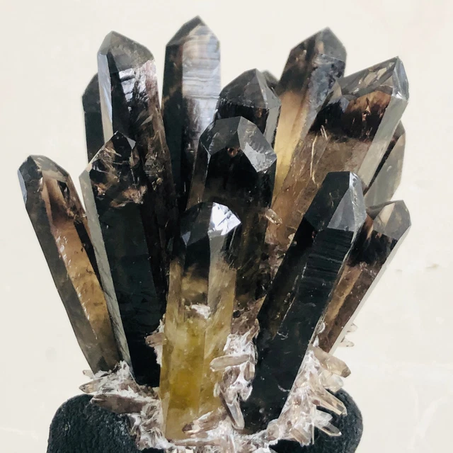 313g  New Find Black Phantom Quartz Crystal Cluster Mineral Specimen Healing