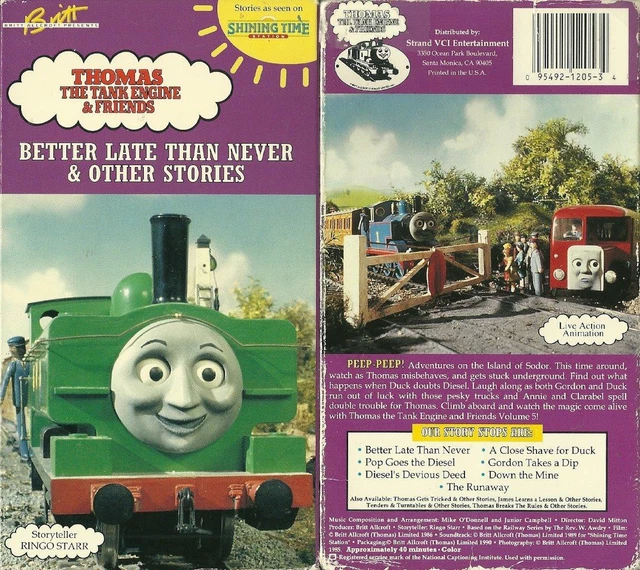RARE VINTAGE THOMAS Train Tank Engine Friends Better Late Than Never 