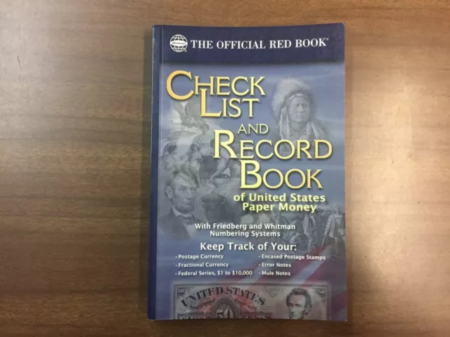 Check List & Record Book Of United States Paper Money, NEW!!!