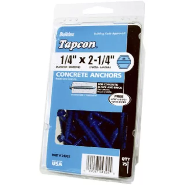 ITW Brands 24315 75PK1/4x1-1/4 Concrete Anchor
