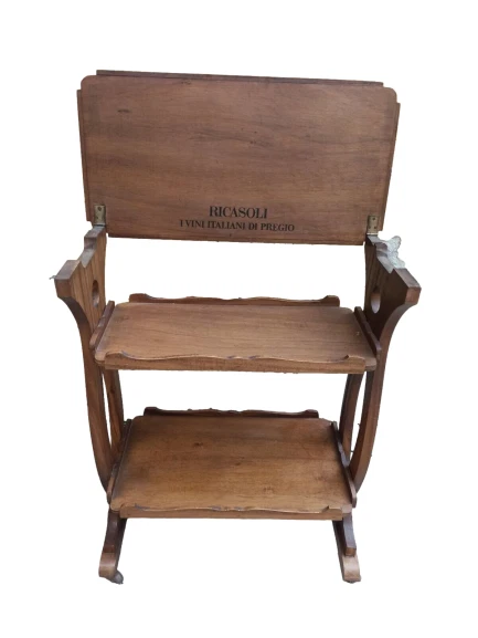 Carrello Legno  Porta Bottiglie Ricasoli - Wooden Trolley For Bottle Holders