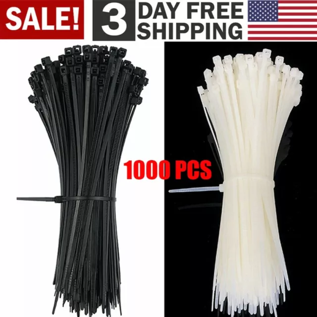 Cable Ties Zip Ties Nylon UV Stabilised 1000 pack Bulk Black Cable Tie US STOCK