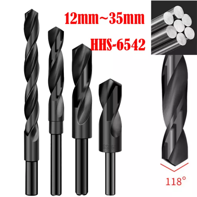 HSS Reduced Shank Twist Drill Bit Shank 12mm~35mm For Steel Aluminum Alloy Wood