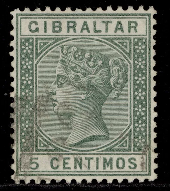 GIBRALTAR QV SG22, 5c green, FINE USED.