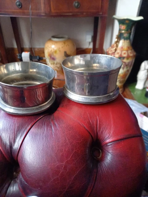 Wow A Pair Heavy Bottle /Wine Very  Old Coasters Beautiful  Dessign  Great