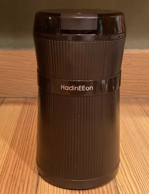 HadinEEon Electric Coffee Grinder Mill Model CG-8316 Push Button Lid Brown