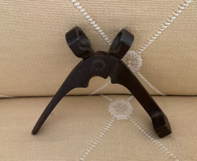 ANTIQUE / VINTAGE Black Wrought Iron MUSKET BALL MOLD; 3.5” Length $29.