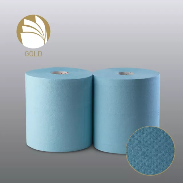 2x Maxi Putztuchrolle 30x22 Putztücher Werkstatt Putzpapier blau je 493 Blatt