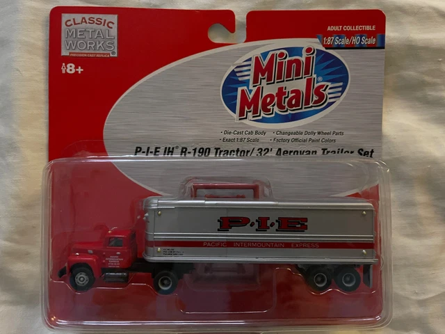 Set Tracteur IH R-190 Et Remorque Aerovan 32' - Modèle Réduit 1:87 Classic Metal Works, Métal Et Plastique