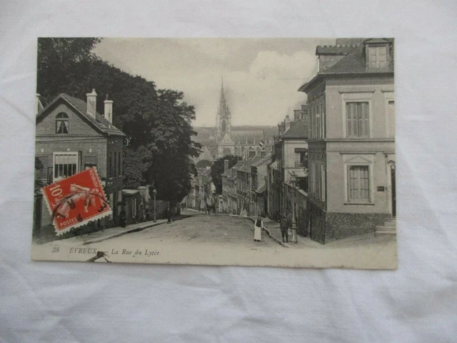 Cpa Eure 27 Evreux La Rue Du Lycee
