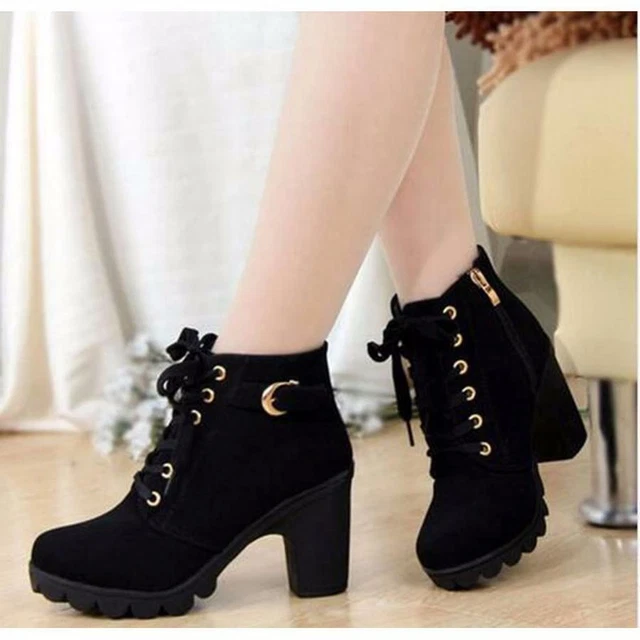 Botas De Mujer Elegantes Botines De Tacón A la Rodilla De Moda Zapatos Gamuza