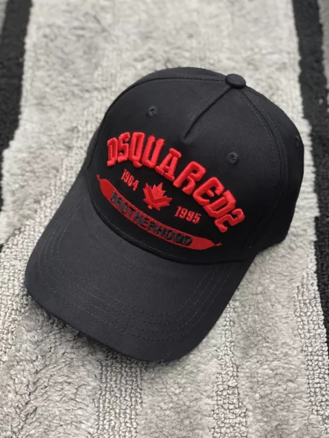 DSQUARED2 ICON BROTHERHOOD Black And Red Baseball Cap Men Women