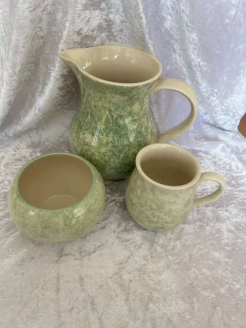 Holkham Studio Pottery - 1 Pint Jug, Sugar Bowl And Small Mug