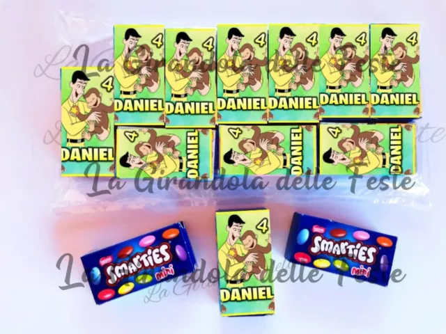 20 SMARTIES CURIOSO COME GEORGE CON NOME Festa GADGET COMPLEANNO Tavola regali