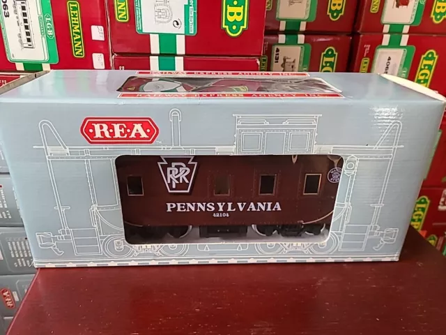 REA Aristo-Craft 42104 PRR Steel Caboose Metal Wheels & Lights Pennsylvania New