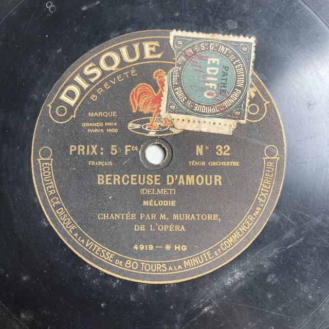 78 rpm Lucien Muratore Berceuse D'amour Werther. 32 Pathe