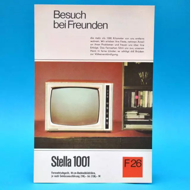 Fernsehtischgerät Stella 1001 DDR 1968 59-Bildröhre | Prospekt Werbung DEWAG F26