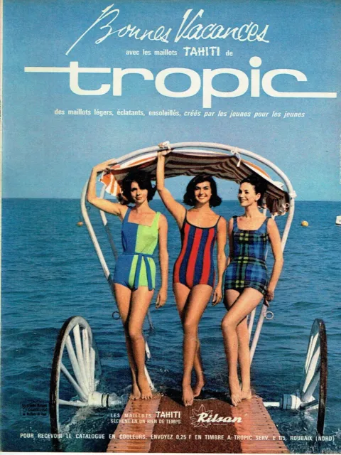 Publicité Advertising 0124 1963  maillots bain Tropic Tahiti   Rilsan bonnes vac