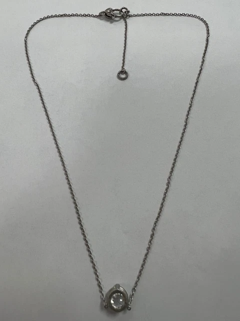 HTF Judith Ripka SS 2.0ct Diamonique Pendant Necklace  [063PIW]