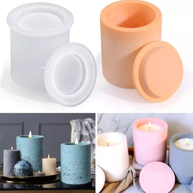 Cylinder Silicone Candle Mold Candle Aromatherapy Making DIY Plaster Mould Craft