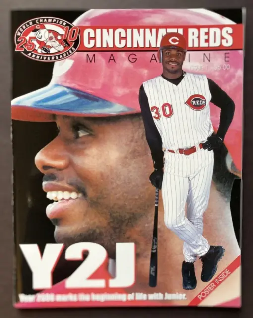 Reds 2000 Game Day Magazine, With Ken Griffey Jr. on the cover, plus a poster