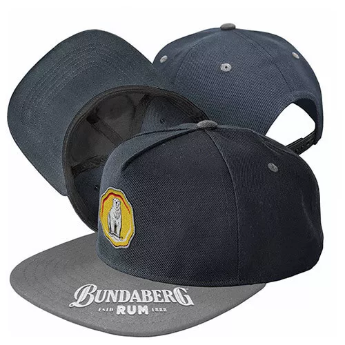 Bundy Bundaberg Rum Embroidered Flat Peak Hat Cap Easter Gifts