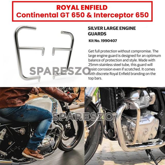 ROYAL ENFIELD LARGE ENGINE GUARD SILVER for INTERCEPTOR 650