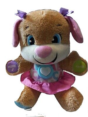 Fisher Price Musical Tummy Interactive Talking Learning Plush Bear 13" Preowned