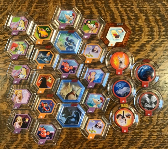 Lot of 26, 1.0, 2.0, 3.0, Disney Infinity Power Discs