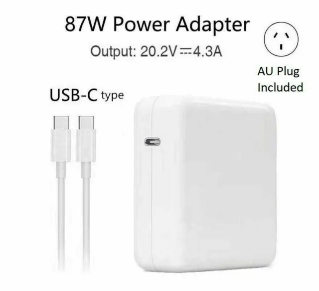 87W USB-C AC Charger FOR Apple 15" A1707 MacBook Pro With Thunderbolt 3 Type C
