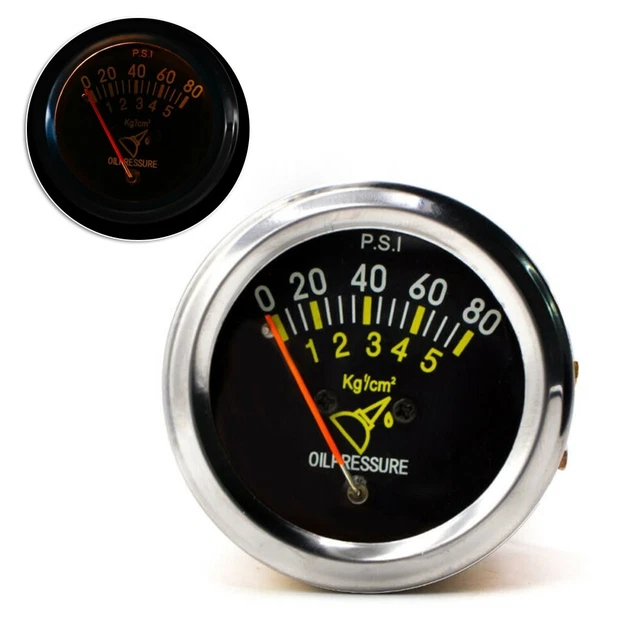 Huile Presse Jauge Pression 0 ~ 80 Psi Noir Universel Mécanique Durable