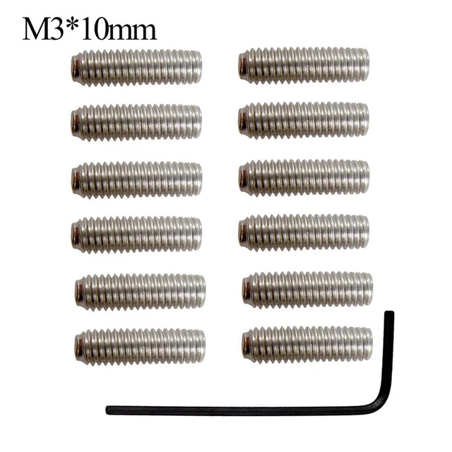 Vis métalliques pour guitare électrique réglage de la hauteur de 12 pièces