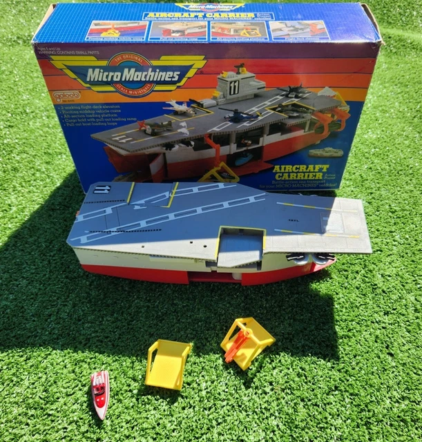 VINTAGE 1988 GALOOB MICRO MACHINES Aircraft Carrier Playset w/ Box