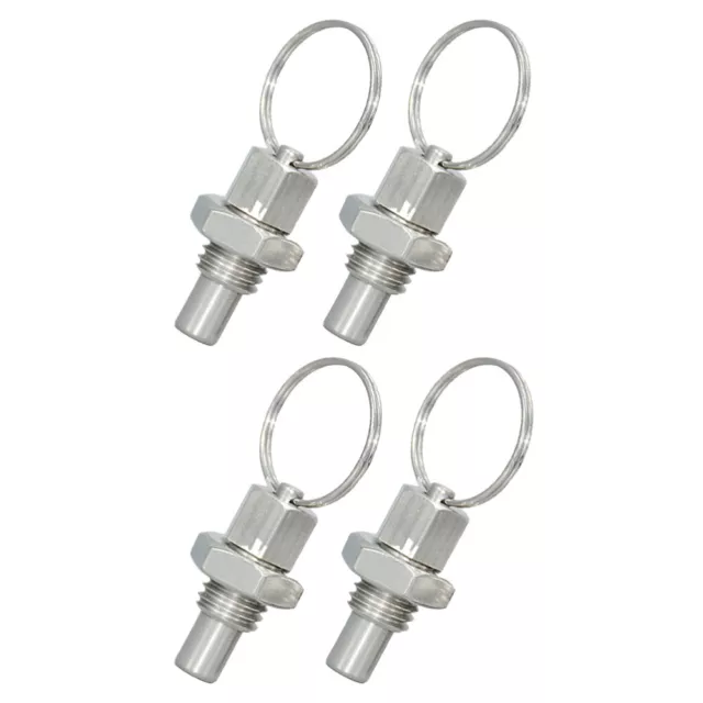 4 Pcs Acier Inoxydable Anneau De Traction À Ressort Piston Fileté Loquet