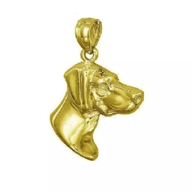 14k Gelbgold Dackel Hund Kopf Anhänger / Charm, Gemacht IN USA