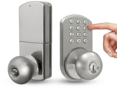 MiLocks Entry Door Knob Keyless Keypad Locks Metal Stainless Steel Satin Nickel 2