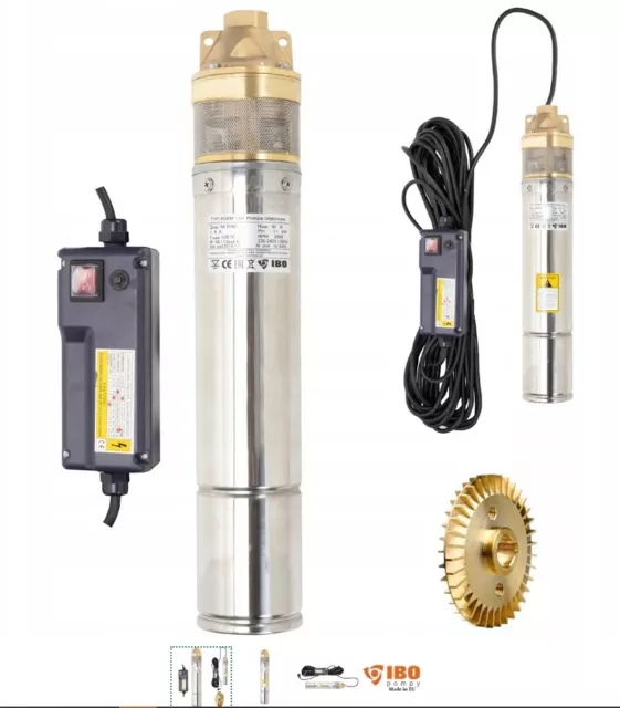 4" Deep Well Borehole Submersible Pump Clean Water 1100W 107m Head StainlessStee