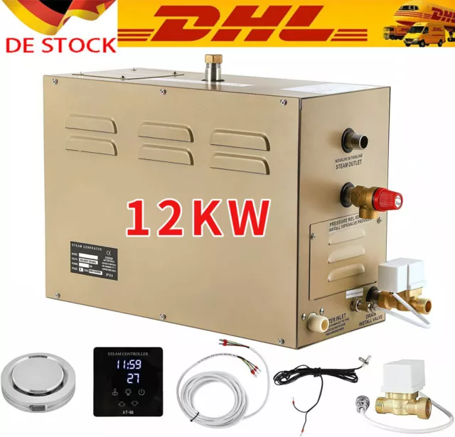Generador Vapor 12KW Interior 12m3 Comercial para Sauna con 35-55°C Automático 220V