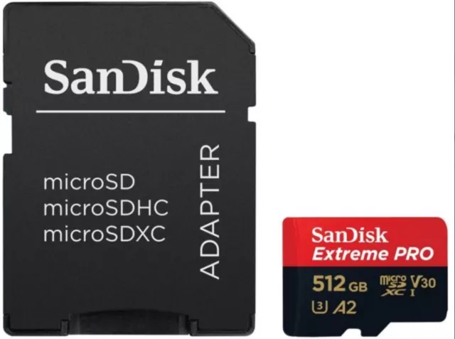 SanDisk Micro SD SDXC Extreme PRO 4K Card U3 256gb 512gb for GoPro or Drone