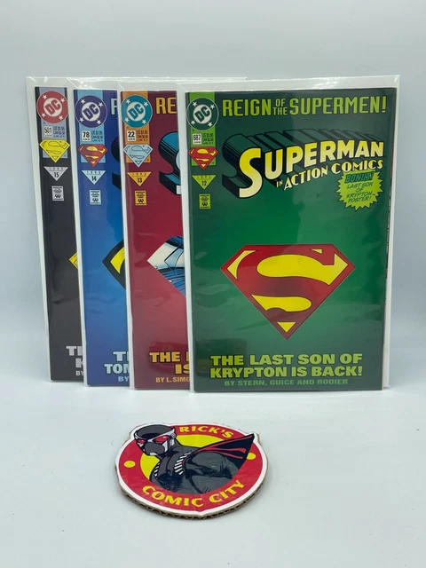 Set of 4 DieCut Reign of Supermen Comics Action Man of Steel Adventures Superman