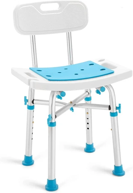 Health Line Massage Products Heavy Duty Shower Chair with Back 500Lb, Bariatric