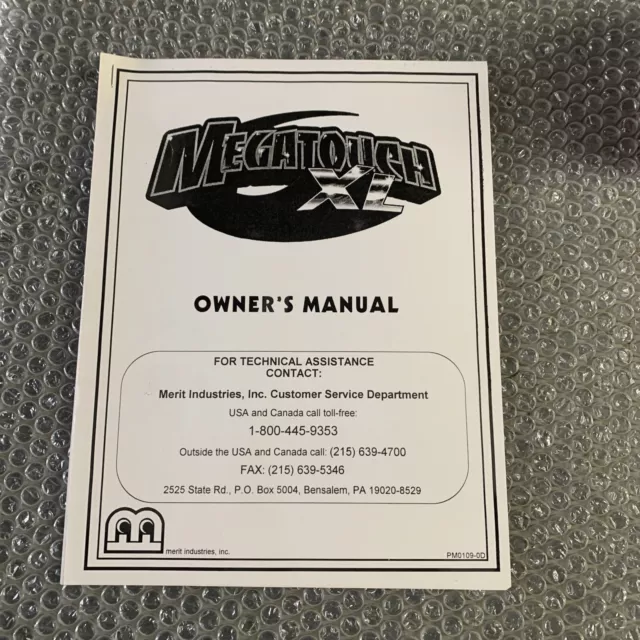MEGATOUCH XL arcade game owners manual MEGATOUCH XL arcade game owners manual
