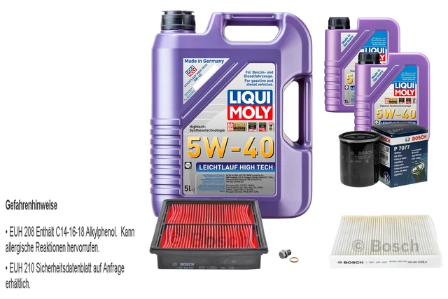 INSPEKTIONSKIT FILTER LIQUI MOLY ÖL 7L 5W-40 Für BMW 5er   3v1|115793242480|0