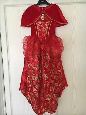 Girls DISNEY AT GEORGE Fancy Dress Costume Princess Red Age 5-6 Yrs