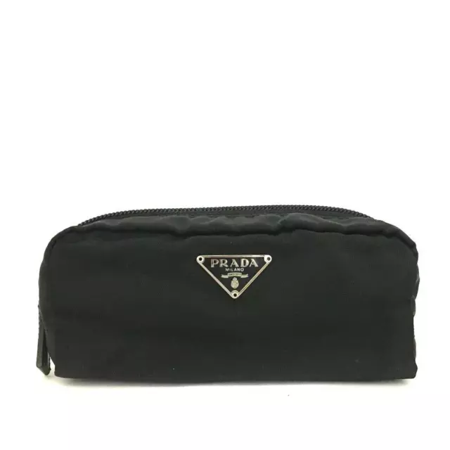 PRADA Logo Plate Nylon Cosmetic Pouch Bag/3X0530