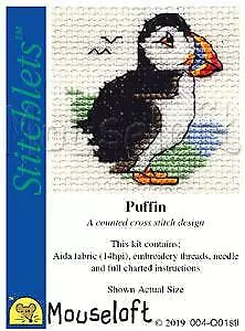 Puffin  Stitchlet Cross stitch Kit by Mouseloft