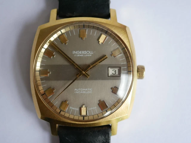 VINTAGE INGERSOLL 17 Jewels Lever Automatic Incabloc Swiss Made
