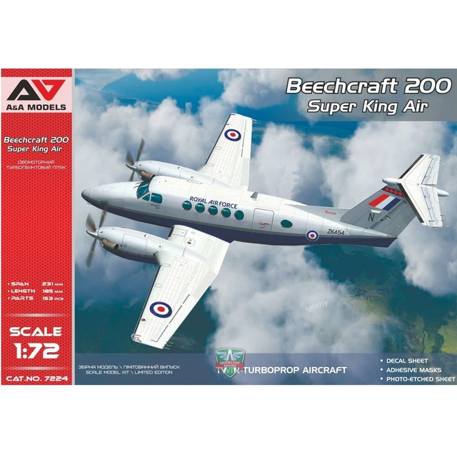 A&A Models AAM7224 kit 1:72 Beechcraft200 Super King Air Twin-Turboprop Aircraft